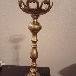 14" Vintage Brass Candlestick Holder