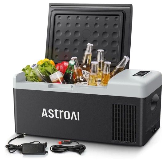 0437: New AstroAI 12 Volt Car Refrigerator, 12V Portable Freezer Camping Fridge Cooler