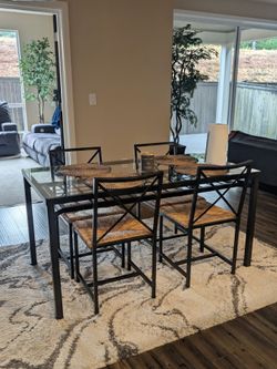 IKEA Granas Glass Dining Table and Four Chairs