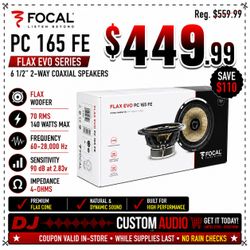 Focal PC 165 FE Car Speaker Set 6 1/2" 2-Way Coaxial Speakers 140 Watts 🚨 Payment Options Available 🚨 No Credit Needed 🚨