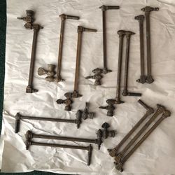 9 Victorian Gas Lamp Arms - Single And Swivel - Valves And Nozzles - Assorted Styles 