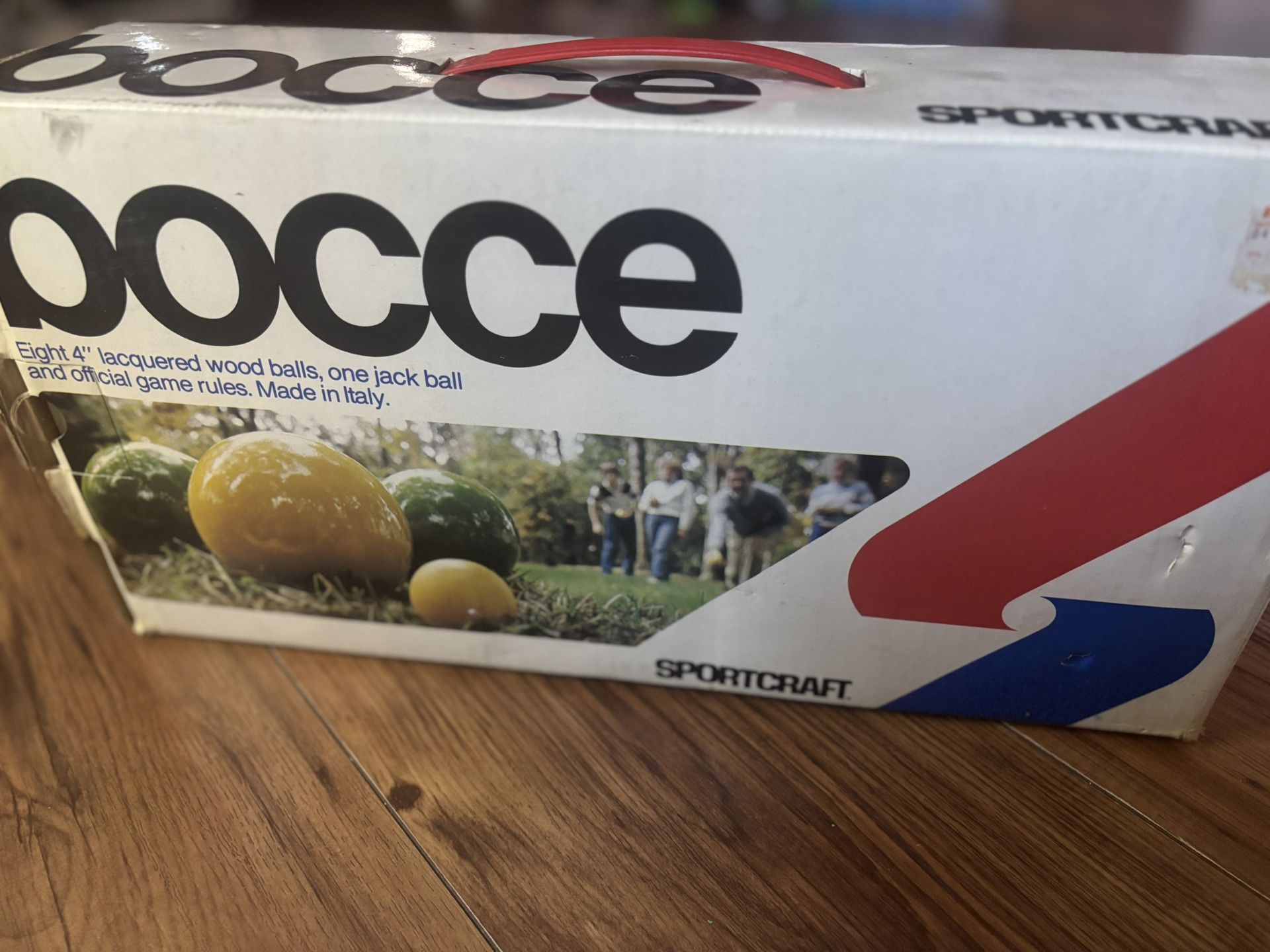 Vintage Sportcraft Bocce Set-4” Balls Made in Italy