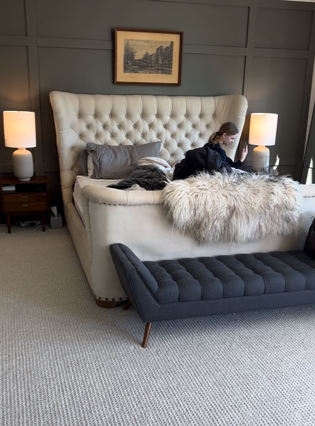 FREE!! RESTORATION HARDWARE CA KING SIZE CHURCHILL SLEIGH BED-FRAME