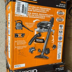 RIDGID 16 Gal. 6.5 Peak HP NXT Shop Vacuum Wet Dry Vac with Detachable Blower, Filter, Locking Hose and Accessories HD1600