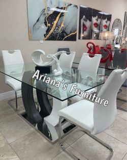 new dining table + 4 chairs 63x35