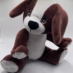 Progressive Plush "Crane" Brown & White Dog – 9" Stuffed Animal