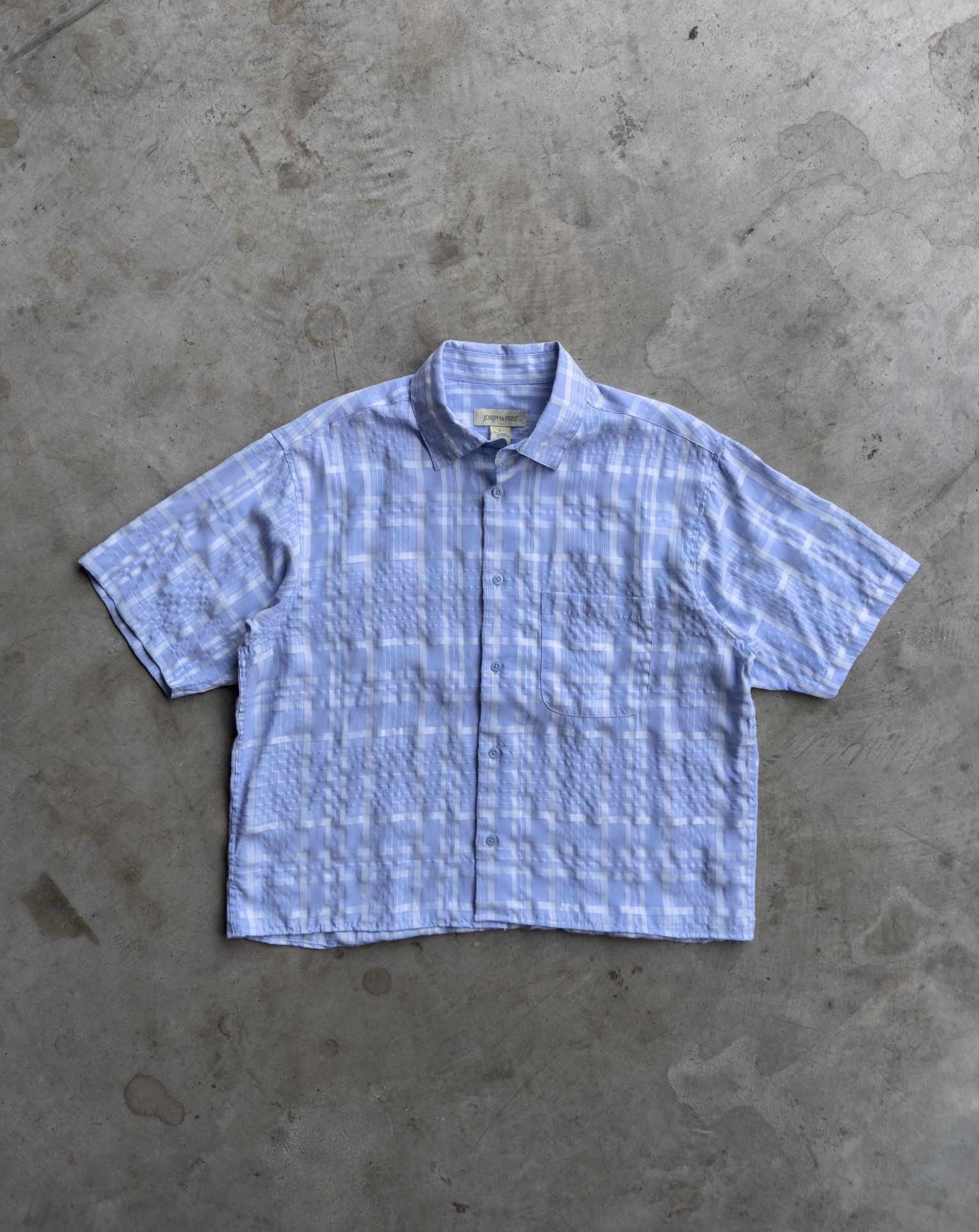 Vintage Cropped Plaid Button Down Shirt - L