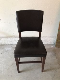 Wood Chair With Leather Cushion