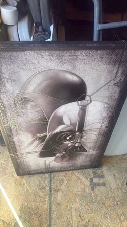 Star Wars, "Darth Vader Face 24”x 36” Stretched Canvas Framed Wall Art