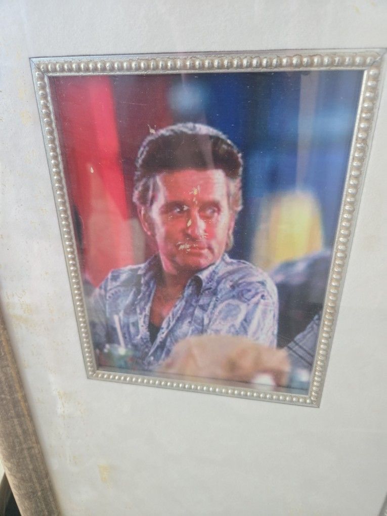 MICHAEL DOUGLAS ONE NIGHT AT McCOOLS FRAMED SHIRT, WITH AUTHENTICITY CERTIFICATE