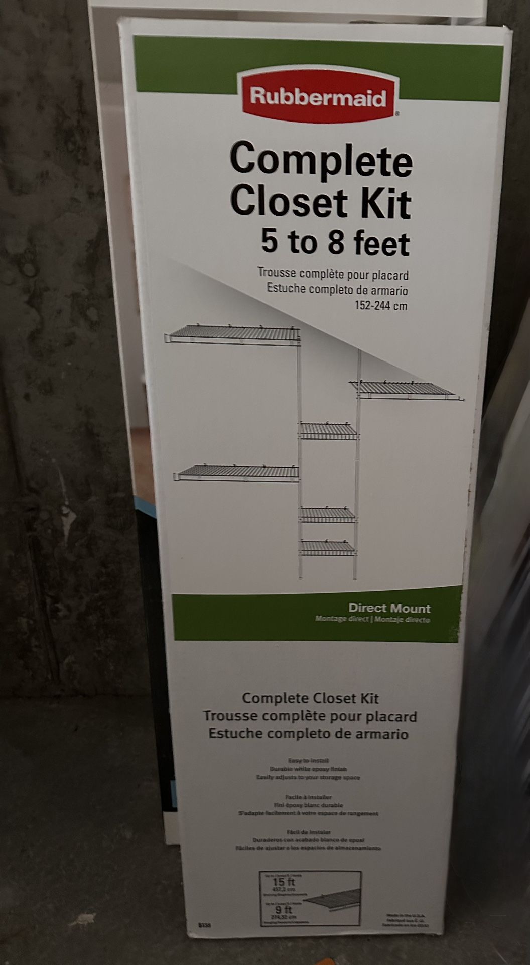 rubbermaid complete closet kit 5 to 8 foot