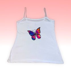 White Cami-Tank With Butterfly