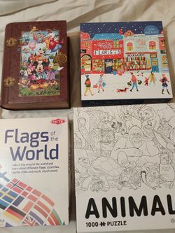 7 puzzles and  1 game flag of the world , all for $30
