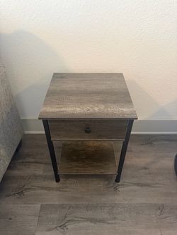 Small Modern Style Side Table w/ Drawer + low shelf- Like New