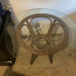 Glass table and chair