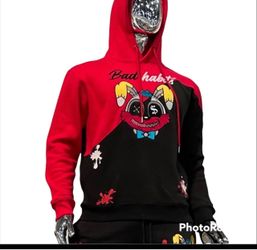 Bad Habits Two-Tone Graphic Hoodie