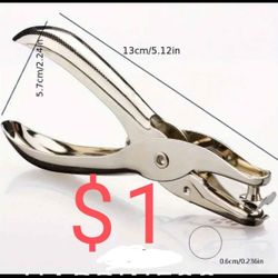 ❤️$1❤️1pc Puncher Punching Pliers, Single Hole Puncher Stationery, 6mm/0.236in Manual Binding Paper Office Hand Puncher  Pick up is in the Los Angeles