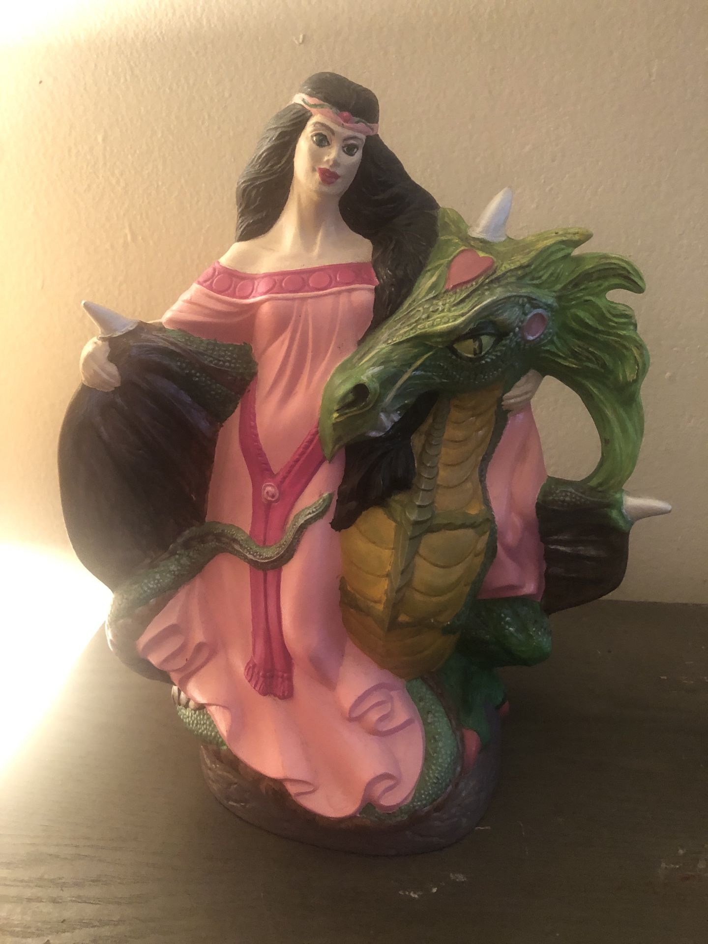 Moon Maiden With Dragon Ceramic 