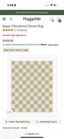 Jaque Checkered Stone Rug Ruggable 8x10