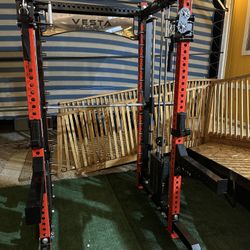 Vesta Fitness PRO SERIES Ultimate Half Rack Functional Trainer w/Smith Machine Bar | 320lb Stack | Gym Equipment | Fitness | Commercial | Squat Rack 