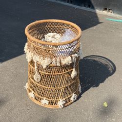 Vintage Rattan Plant Stand Macrame Project 🌾