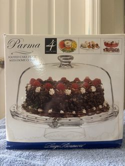 Luigi Bormioli Parma 4-in-1 Glass Cake Stand w/ Dome