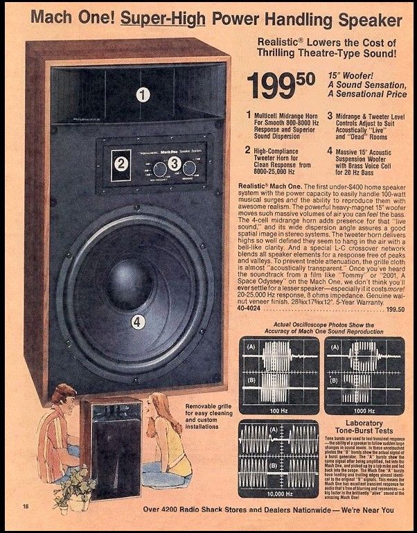 Vintage 1970's Mach One Speakers