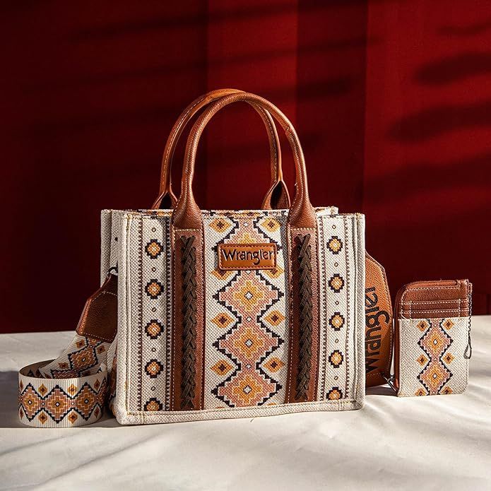 2pcs Aztec Wrangler Tote Bag for Women with wallet