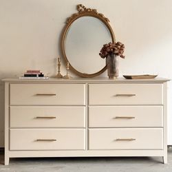Cream Six Drawer Dresser