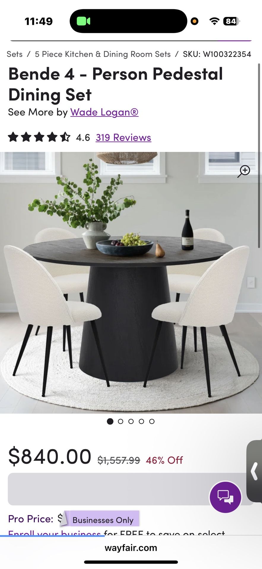 Modern Table With Chairs