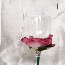 Flowers Wine Glass