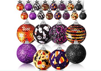 24 Pcs Halloween Ball Mini Ornaments for Tree