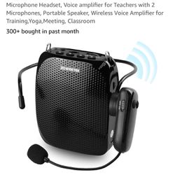 ZOWEETEK Original Voice Amplifier with UHF Wireless Microphone Headset, Voice amplifier for Teachers with 2 Microphones, Portable Speaker, Wireless Vo