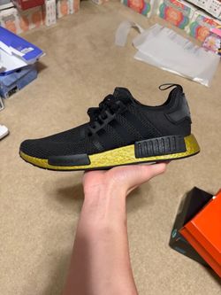 Size 12 - Adidas NMD R1 Black Metallic Gold MENS Sneakers