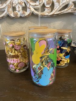 Glass Cups For Easter 