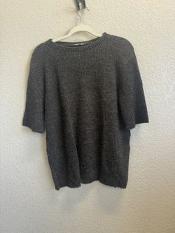 Zara Men’s Charcoal Knit Shortsleeve Top Size Small
