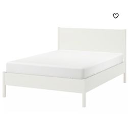 Living spaces  white bed, full