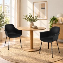 Black Dining Armchairs - Set of 2 - New