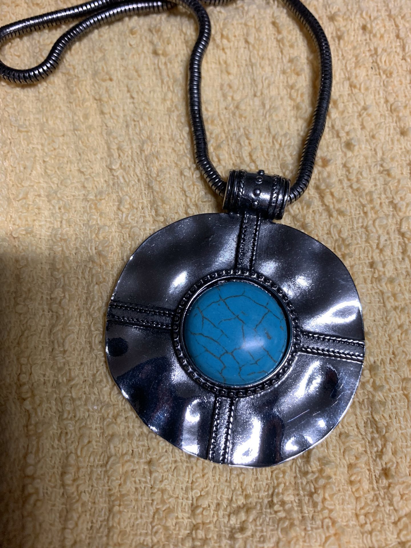 Silver and turquoise necklace