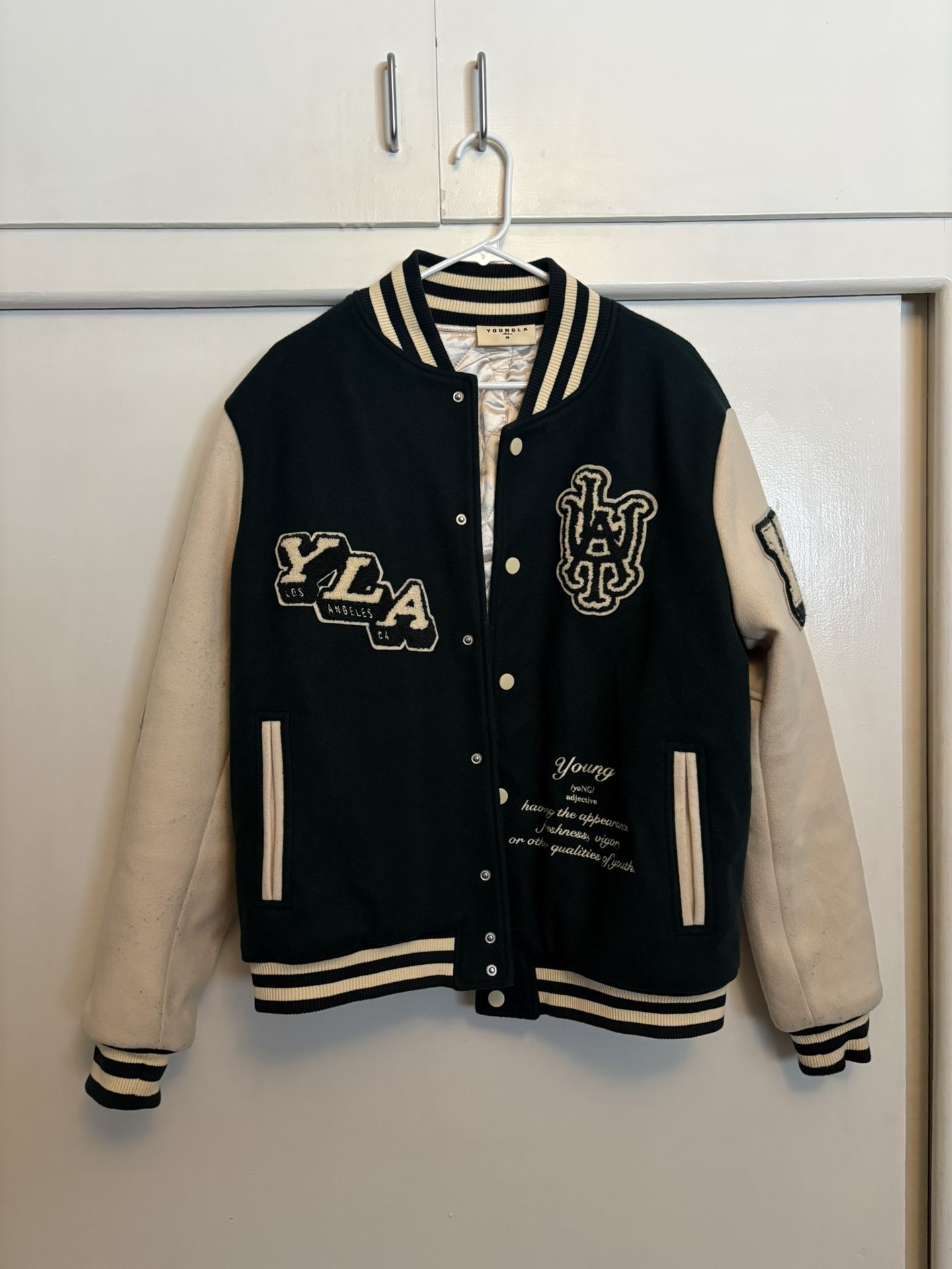YoungLA Model 550 Lah Green Letterman Jacket