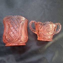 This is a vintage Imperial Glass pink carnival glass