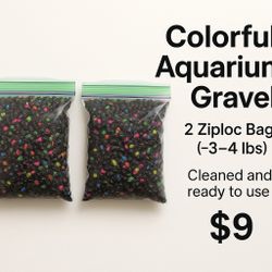 Colorful Aquarium Gravel – 2 Ziploc Bags (~3–4 lbs)