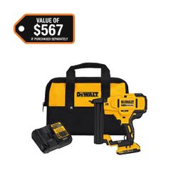 DEWALT-20V MAX XR Lithium-Ion Cordless 18-Gauge Narrow Crown Stapler Kit