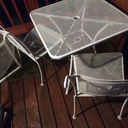 Metal 3 Chairs And Table 25 