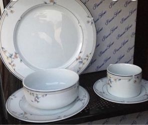 Princess House dinner set of 5 pieces (1 soup bowl,1 coffee cup and it’s dish, 1 dinner plate,1 dessert plate)