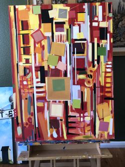 One Acrylic Painting On Canvas - Geometric Abstract