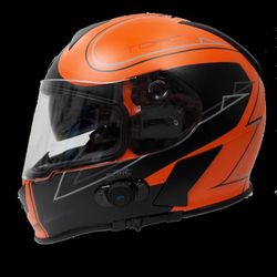 New Matte Orange Dot Bluetooth Full Helmet $200