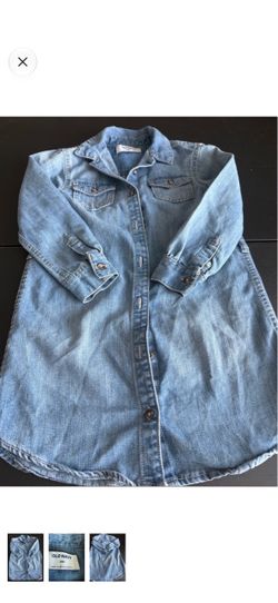 Old Navy Light Blue Denim Shirt Dress for Girls