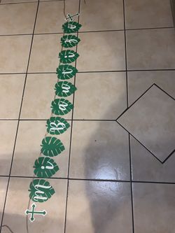 Mi bautizo leaf banner