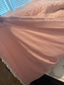 Pink Sherpa Throw Blanket
